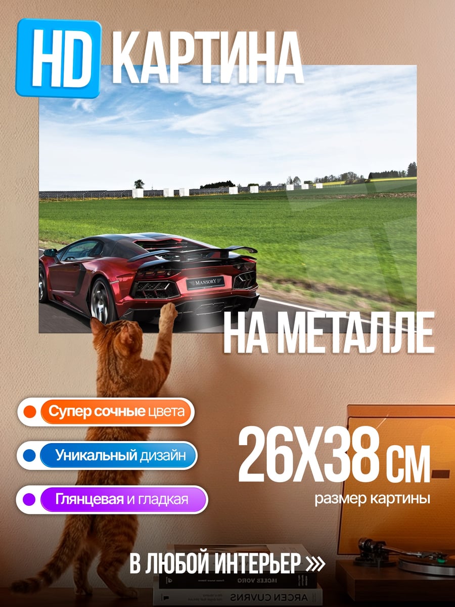 Картина на металле Красный суперкар