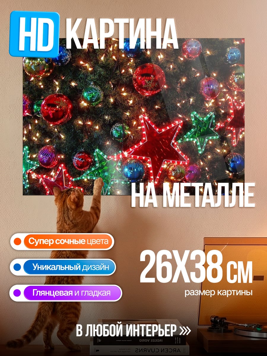 Картина на металле новогодние украшения