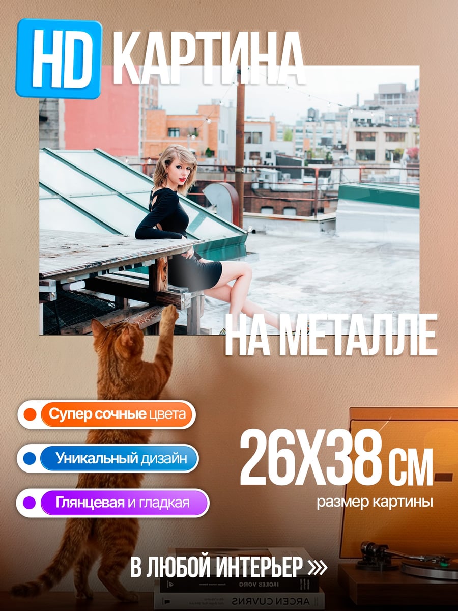 Картина на металле Девушка на крыше