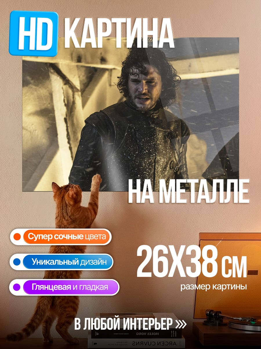 Картина на металле Джон Сноу в битве