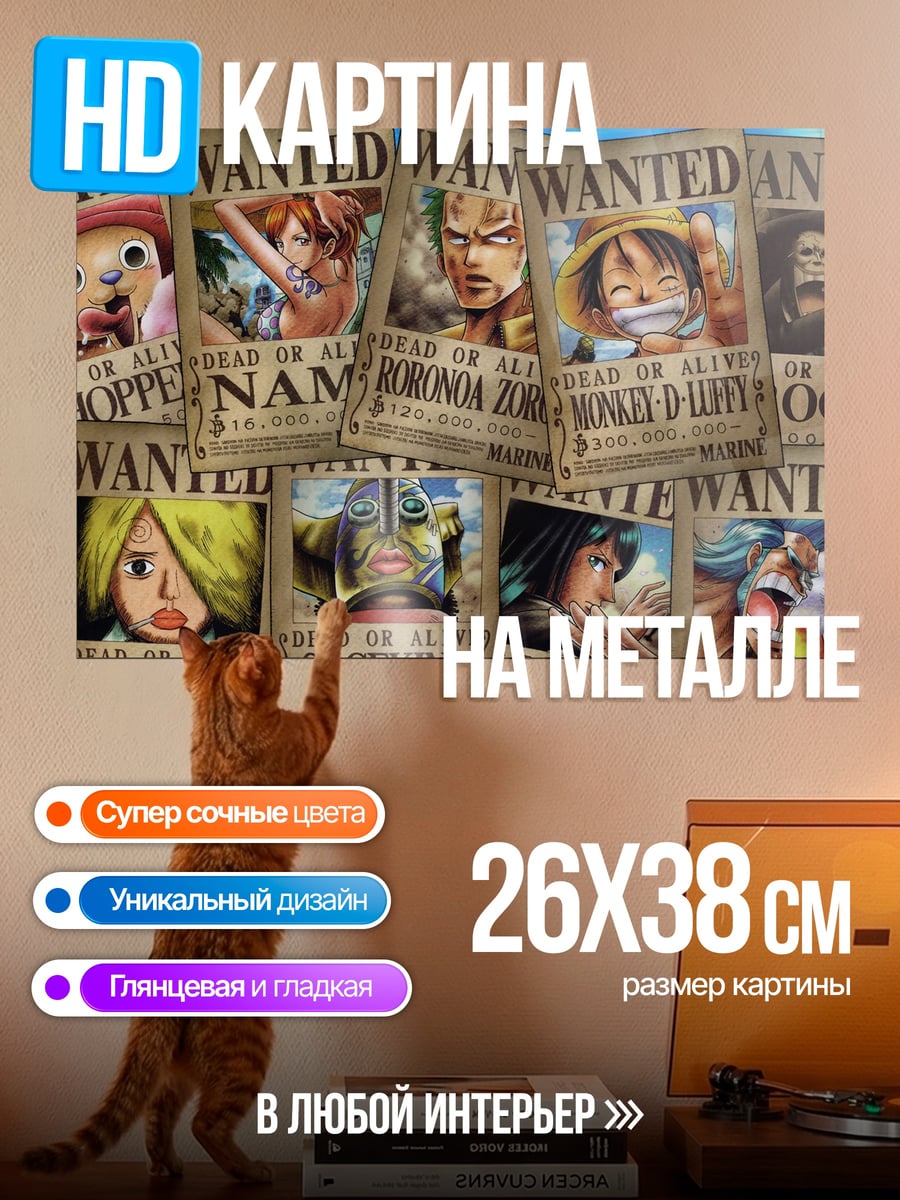 Картина на металле Пираты Ван Пис