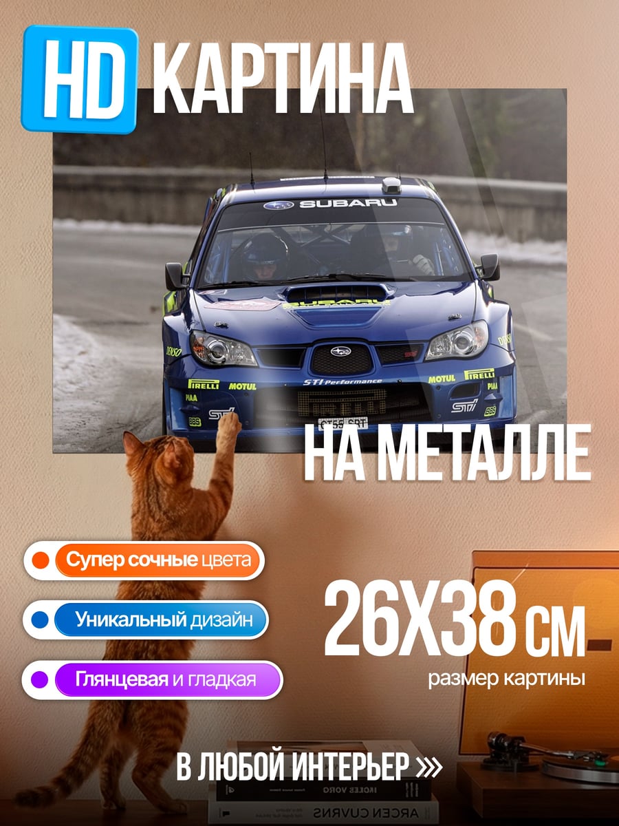 Картина на металле раллийный Subaru WRX