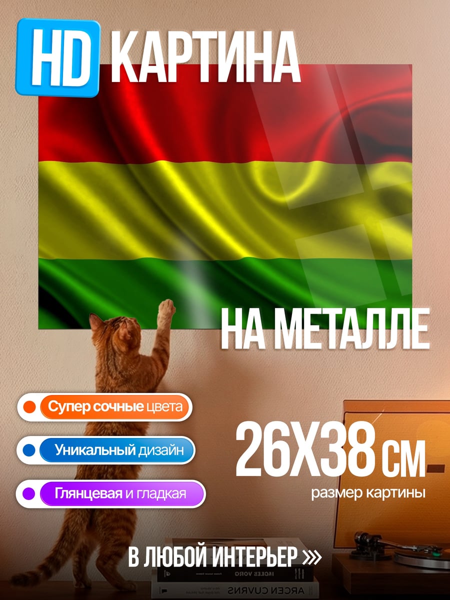 Картина на металле Флаг Боливии