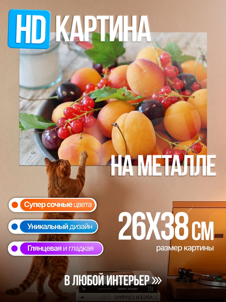 Картина на металле Летние Ягоды Фрукты