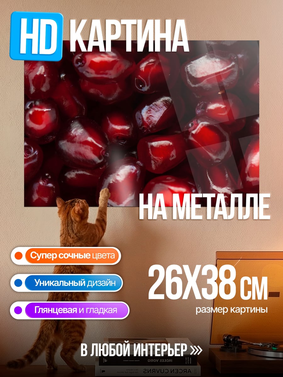 Картина на металле Зерна Граната