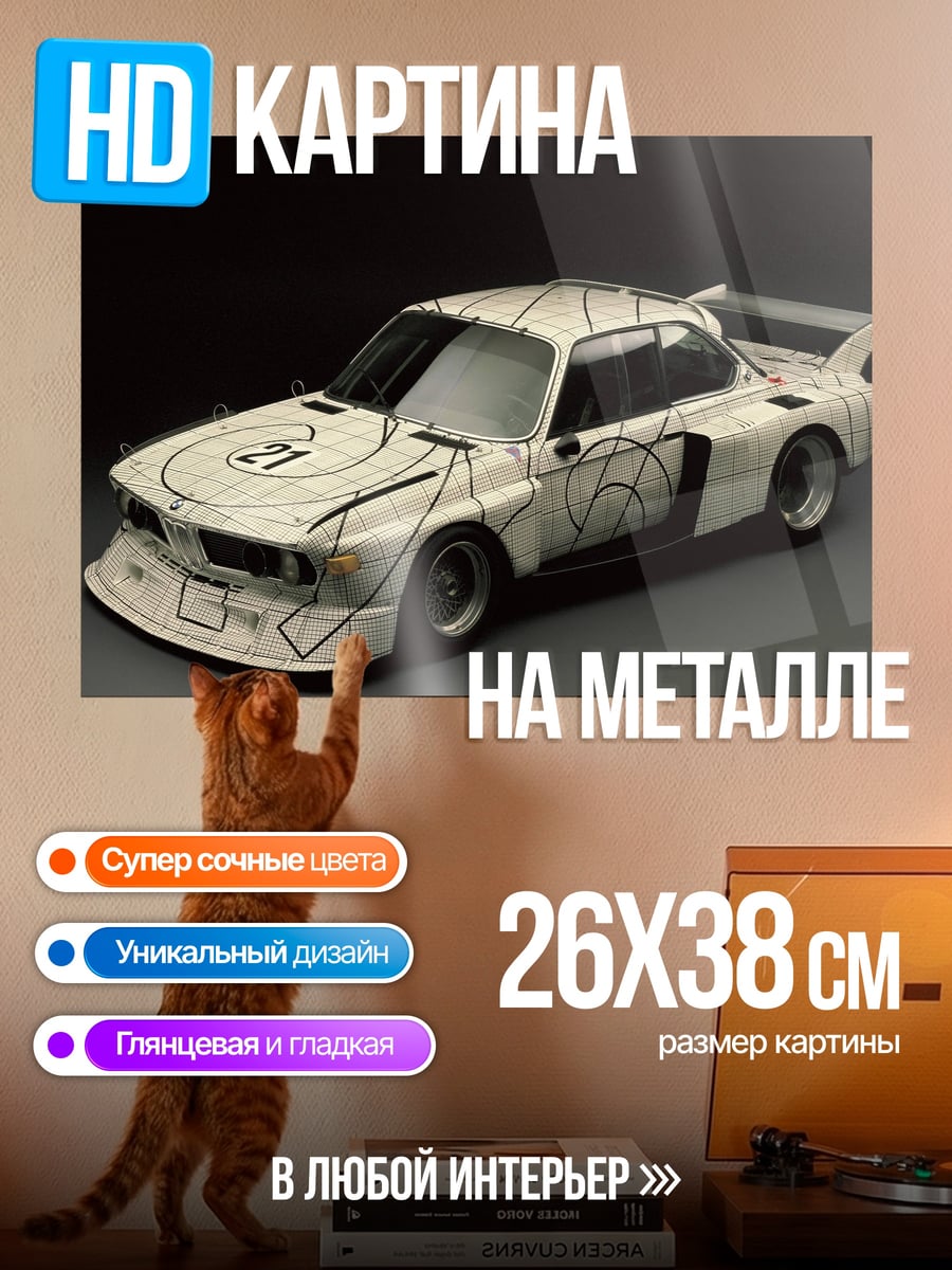 Картина на металле Гоночный автомобиль BMW
