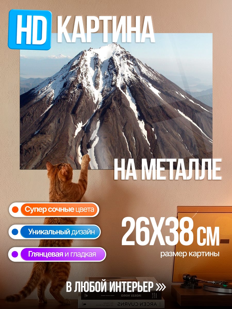 Картина на металле Снежная гора