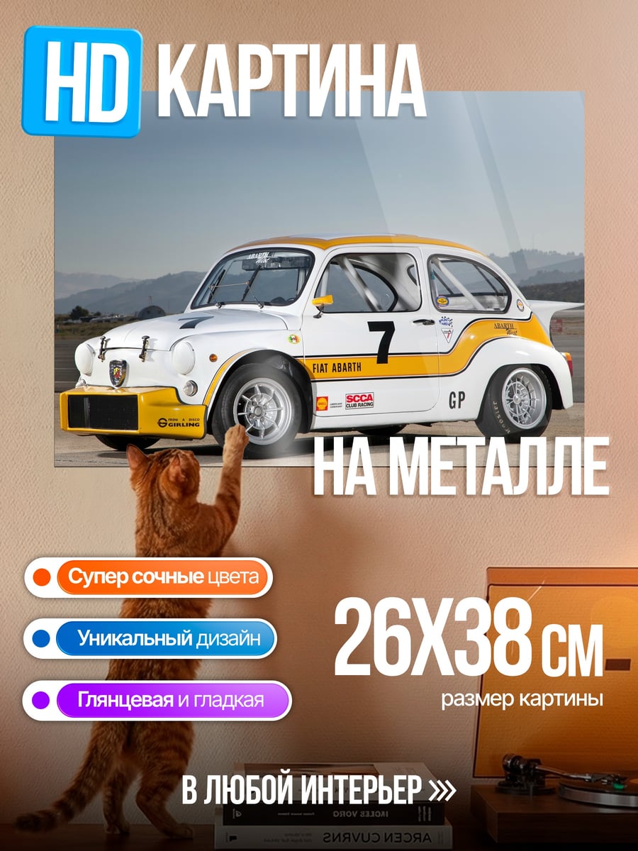 Картина на металле Гоночный Fiat 600