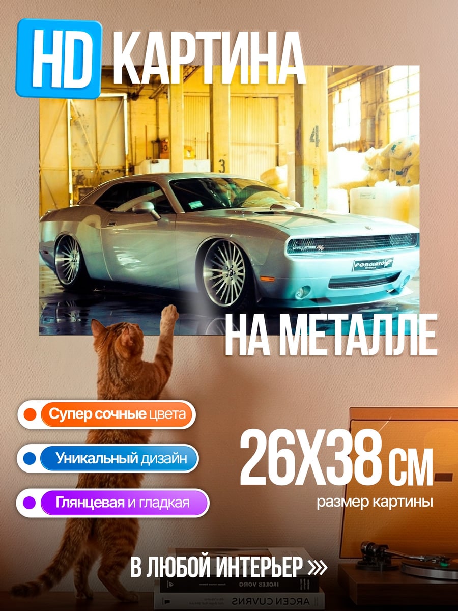 Картина на металле кастомный маслкар