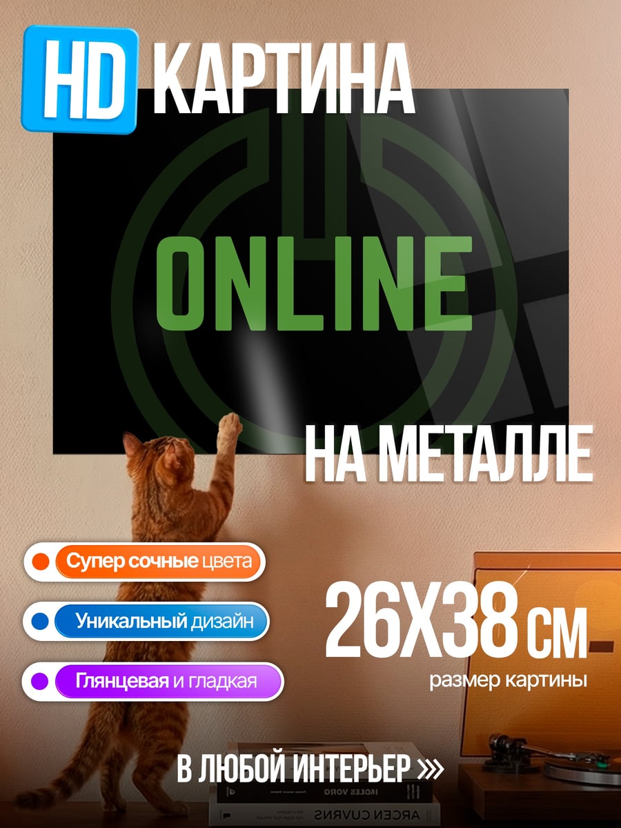 Картина на металле Статус онлайн