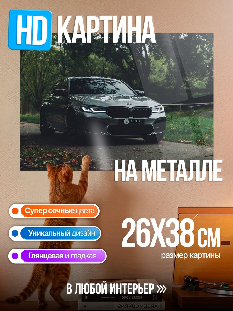 Картина на металле Спортивный автомобиль BMW
