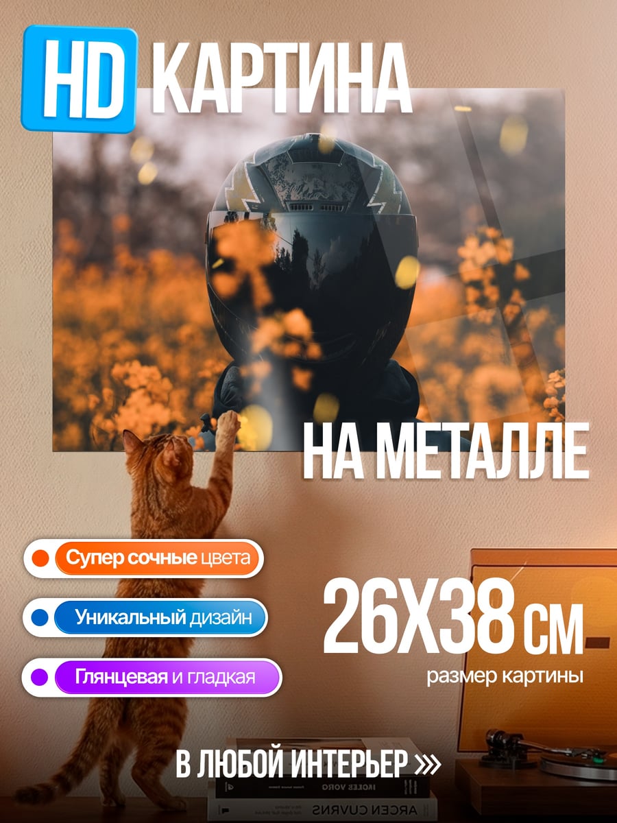 Картина на металле Человек в цветах