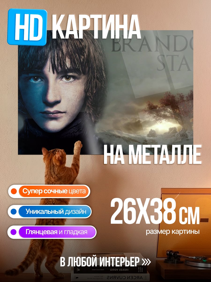 Картина на металле Брандон Старк игра престолов