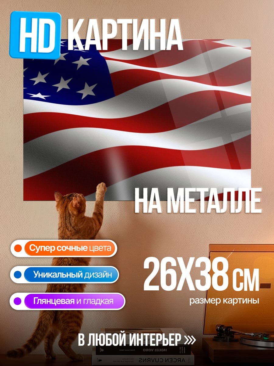 Картина на металле Флаг США