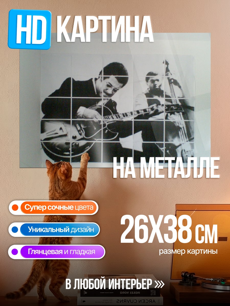Картина на металле Джазовый дуэт