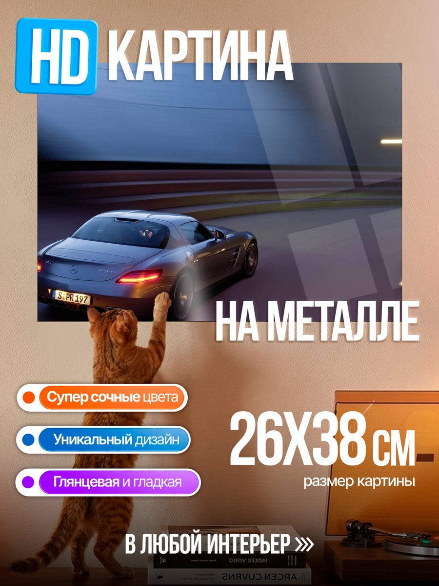 Картина на металле Скорость ночи