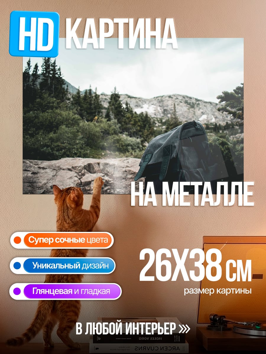 Картина на металле Горный пейзаж