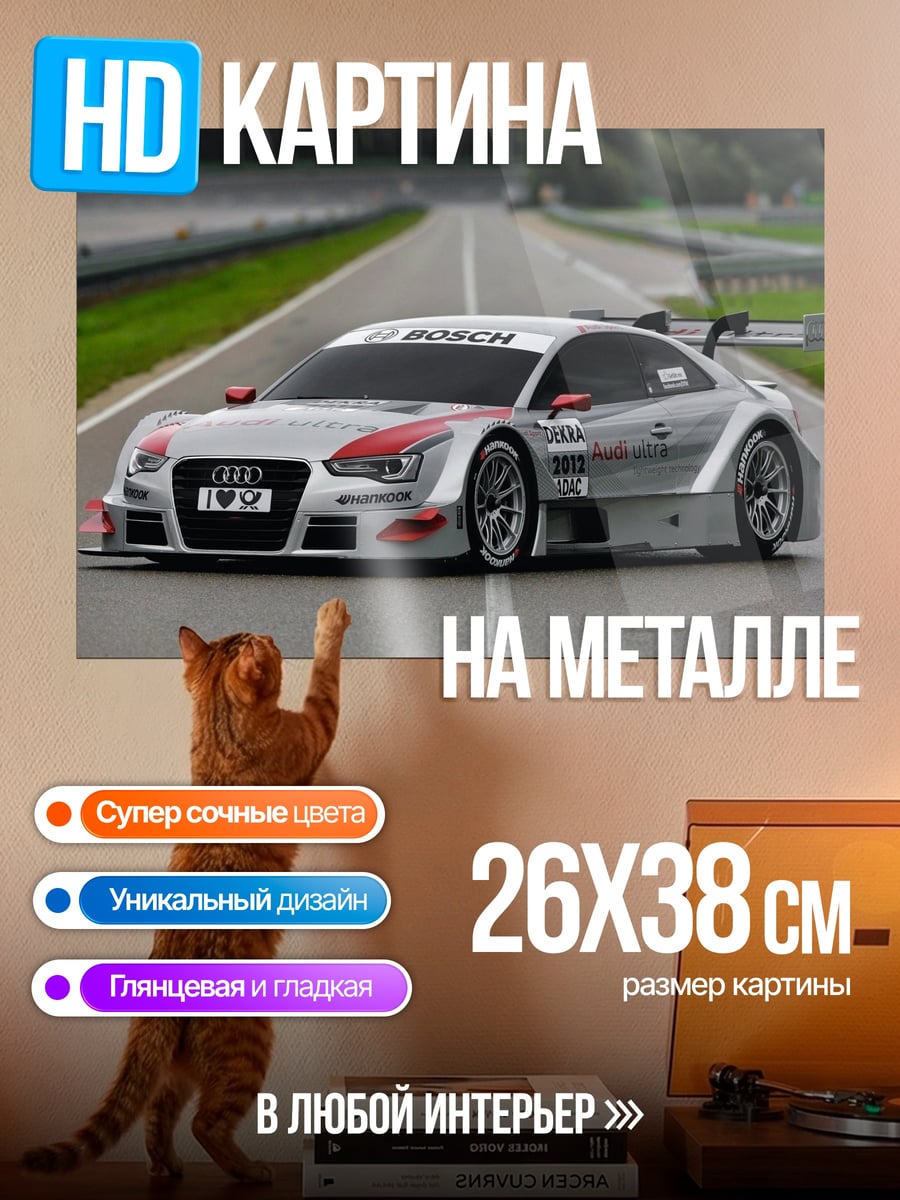 Картина на металле гоночный автомобиль Audi