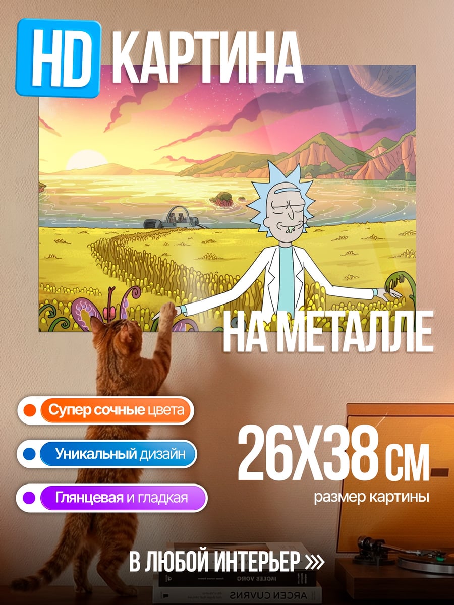 Картина на металле Рик Санчез