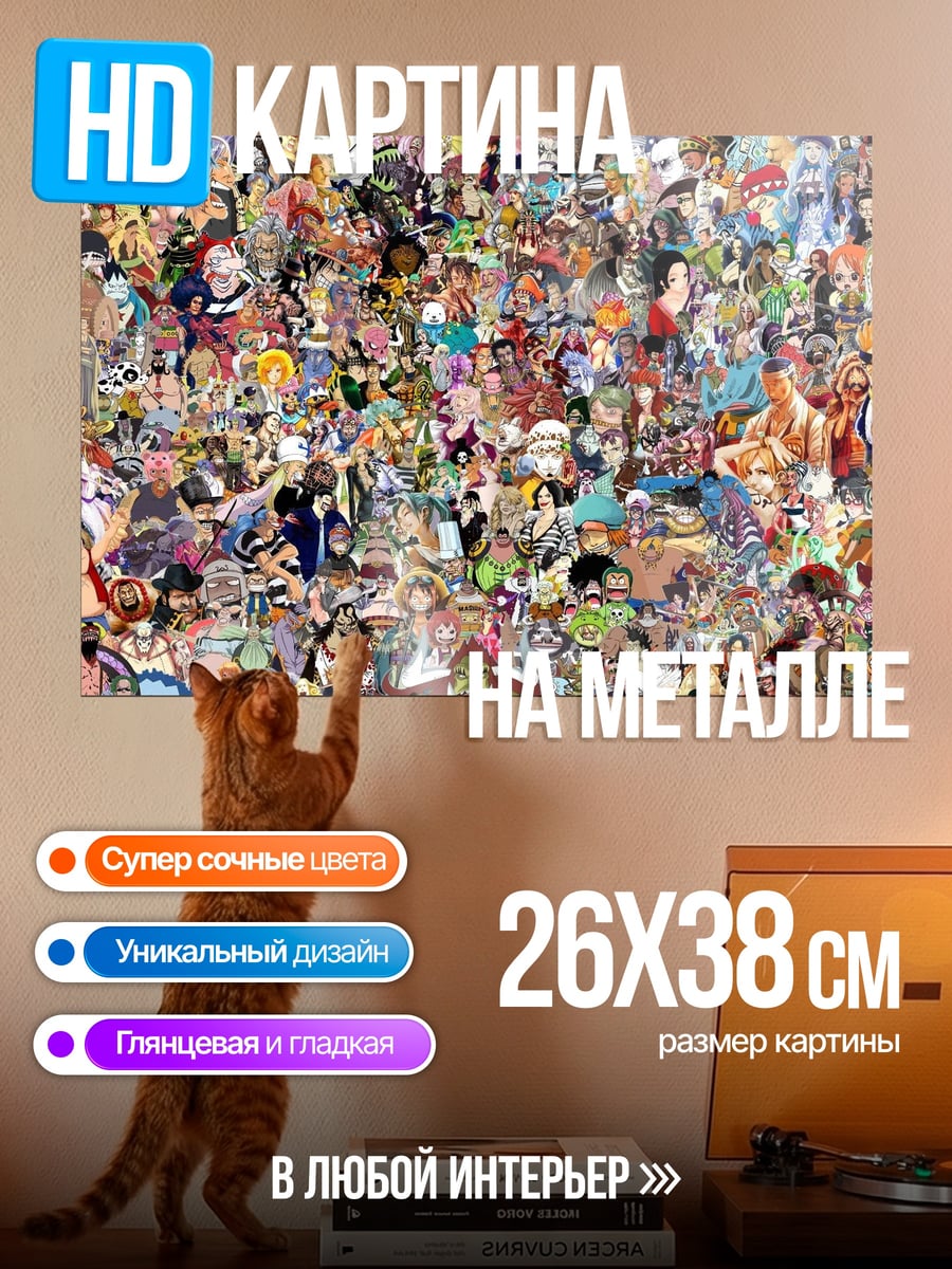 Картина на металле Коллаж аниме