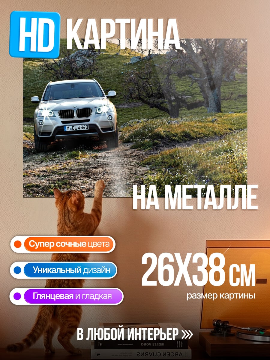 Картина на металле Белый внедорожник