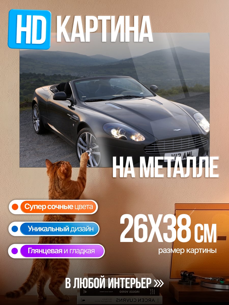Картина на металле Темный спорткар