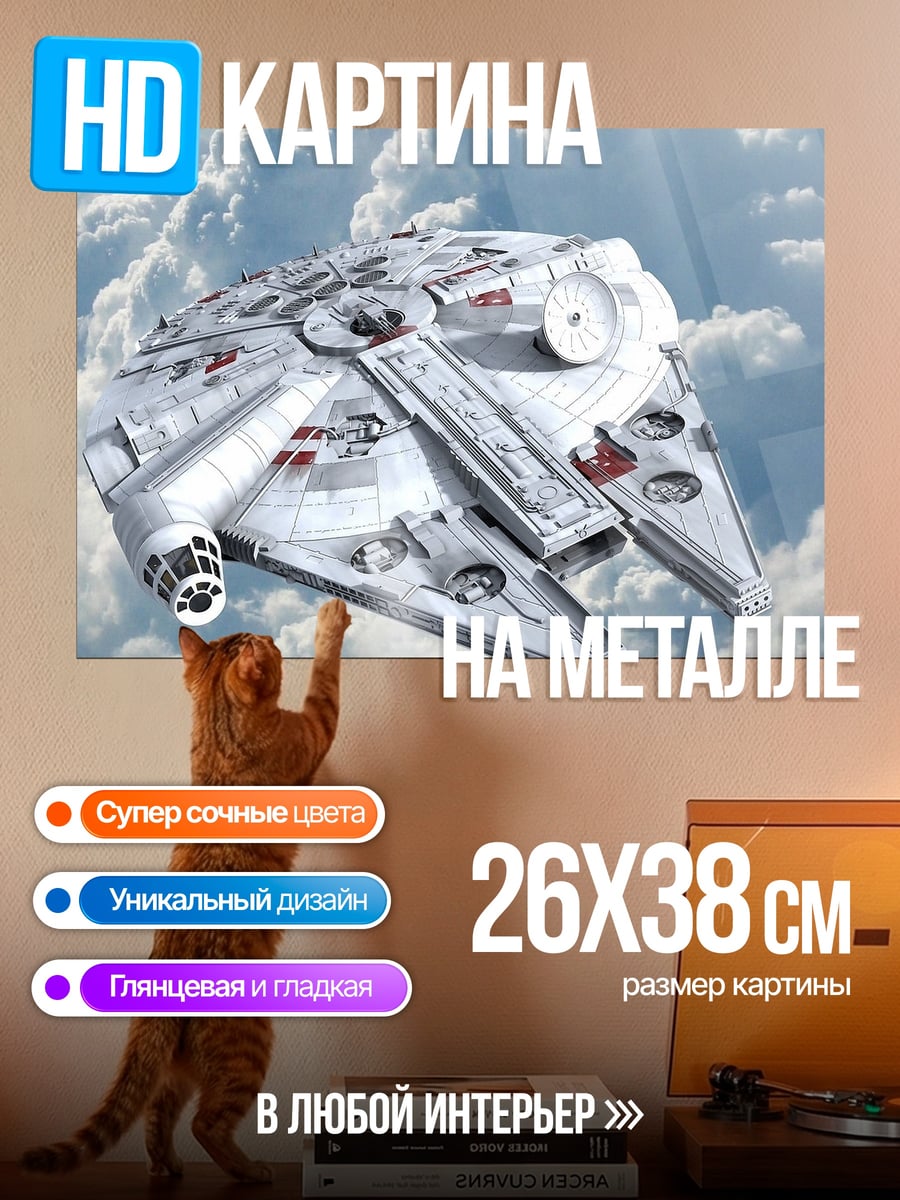 Картина на металле Сокол Тысячелетия