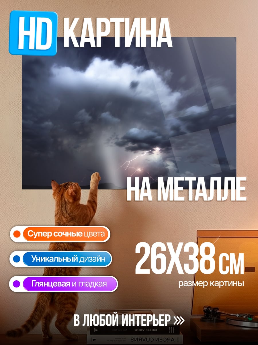 Картина на металле Грозовое небо