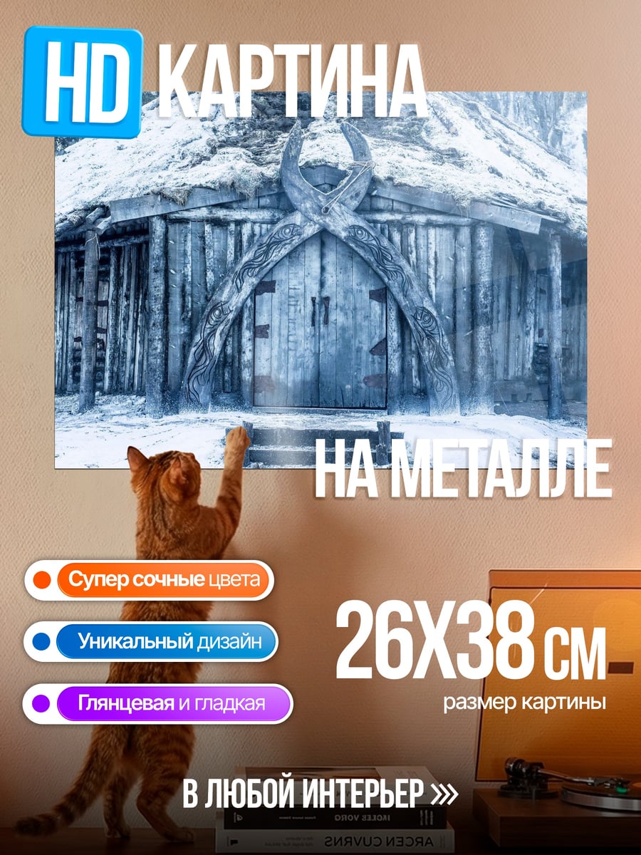 Картина на металле Северный дом