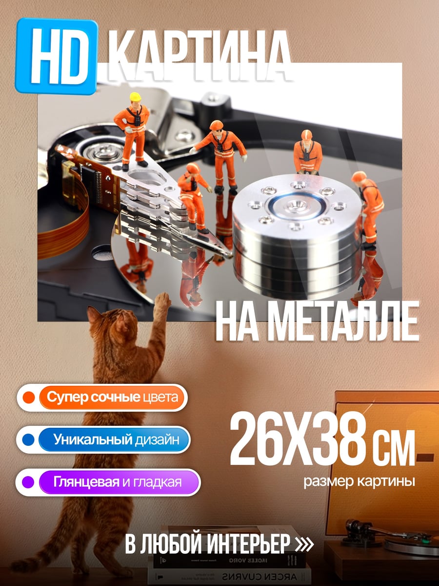 Картина на металле Ремонт жесткого диска