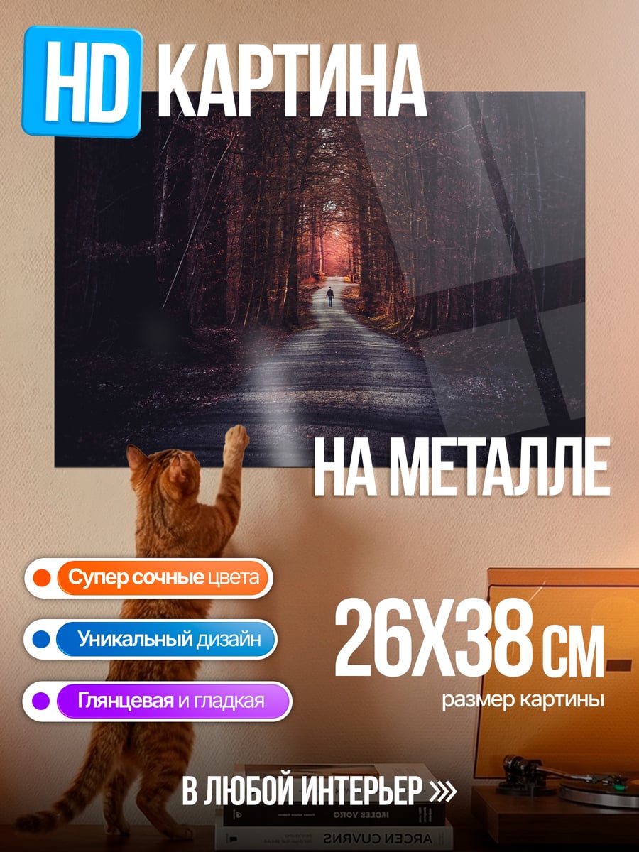 Картина на металле Лесная дорога