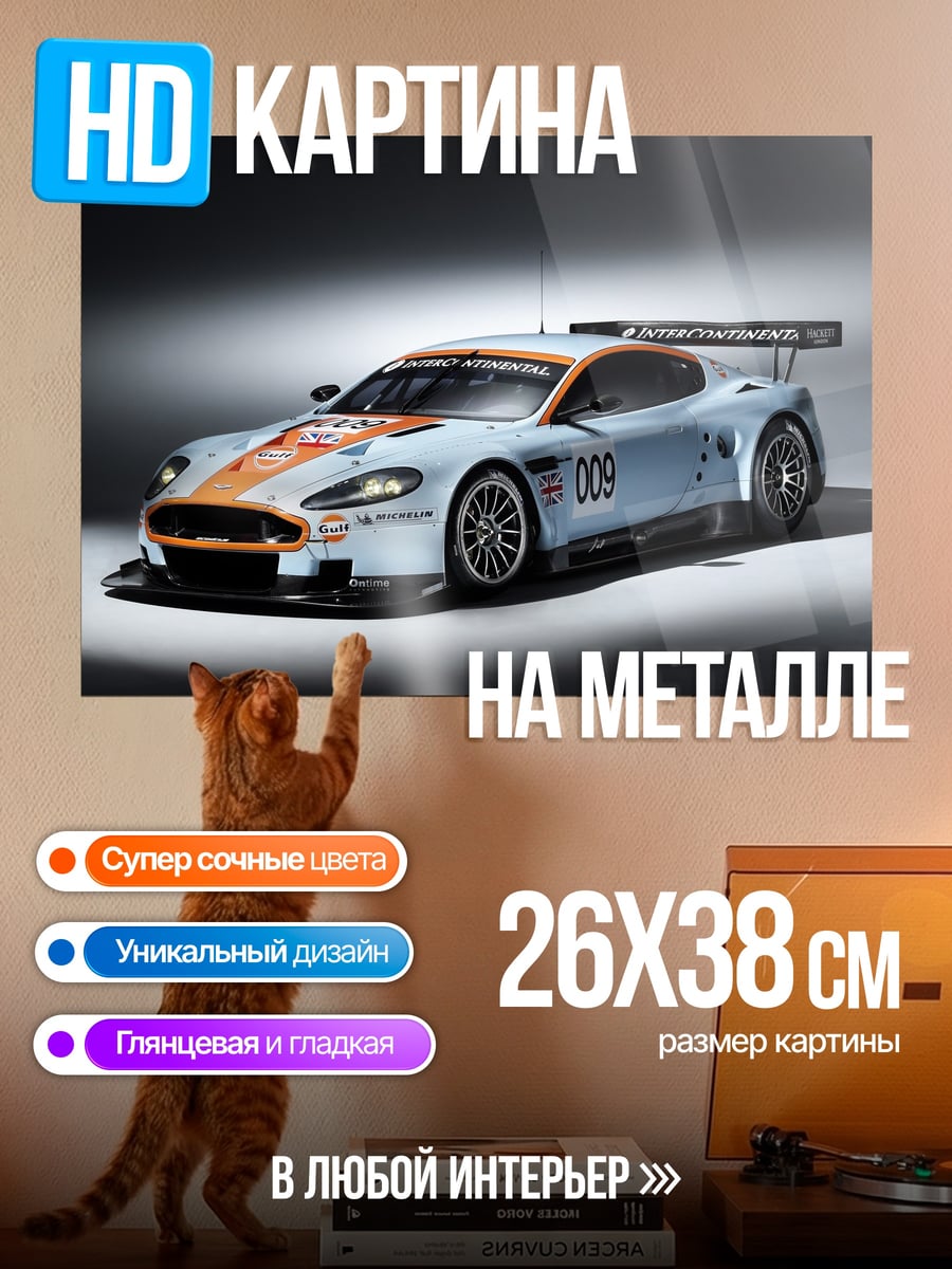 Картина на металле Гоночный Aston Martin