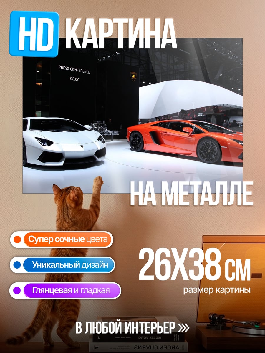 Картина на металле Два спорткара