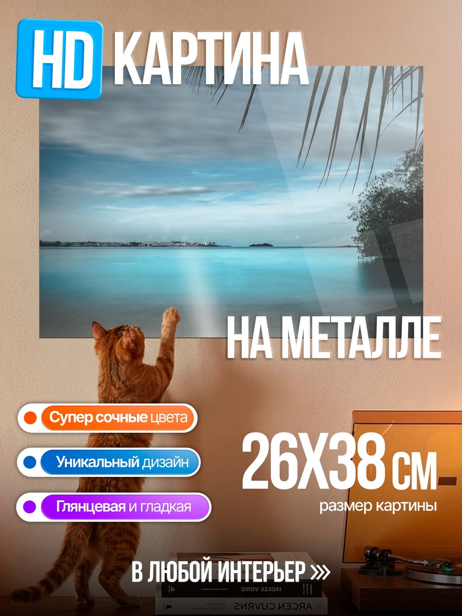 Картина на металле Спокойствие тропического берега