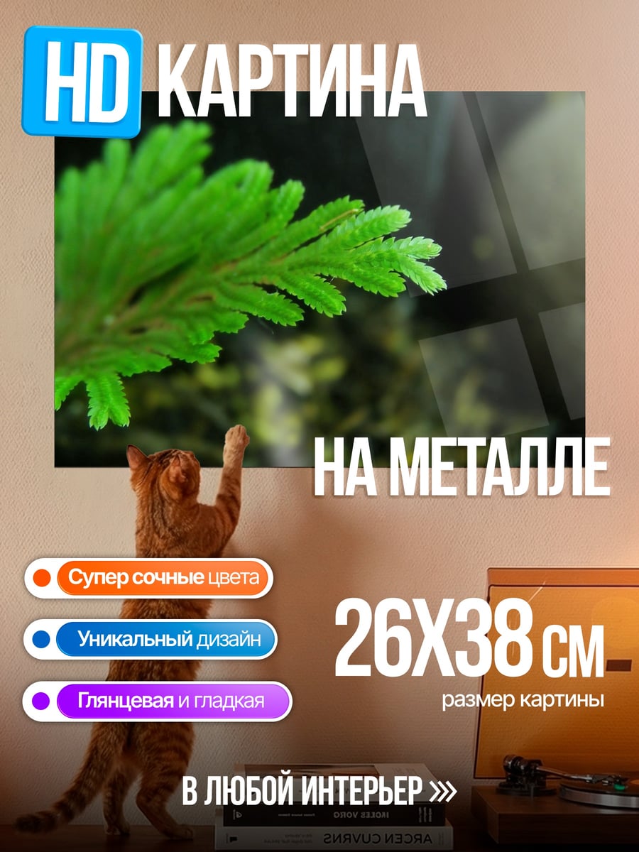 Картина на металле Зеленый Папоротник