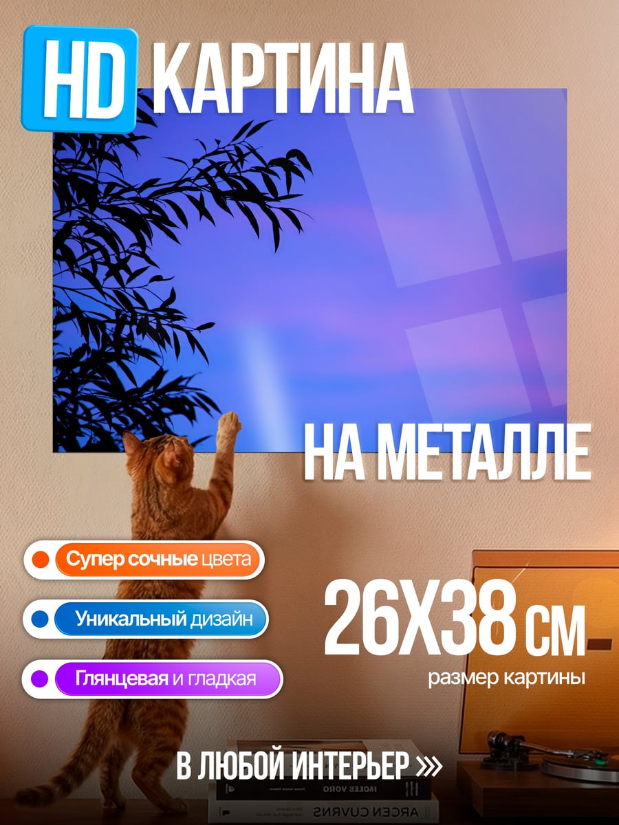 Картина на металле Сумеречное небо
