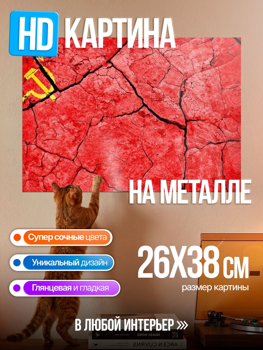 Картина на металле Красный флаг СССР
