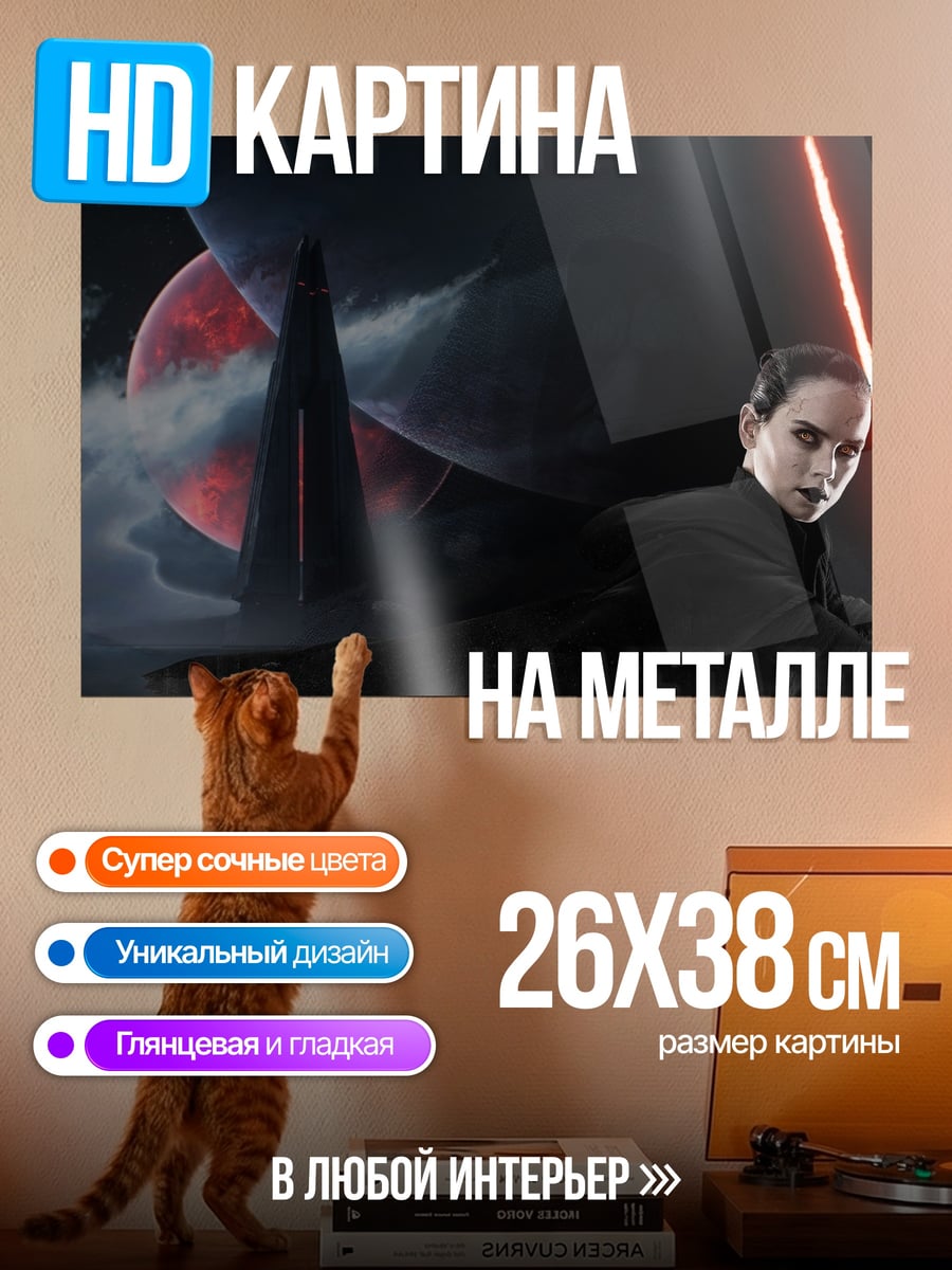 Картина на металле ситх с мечом