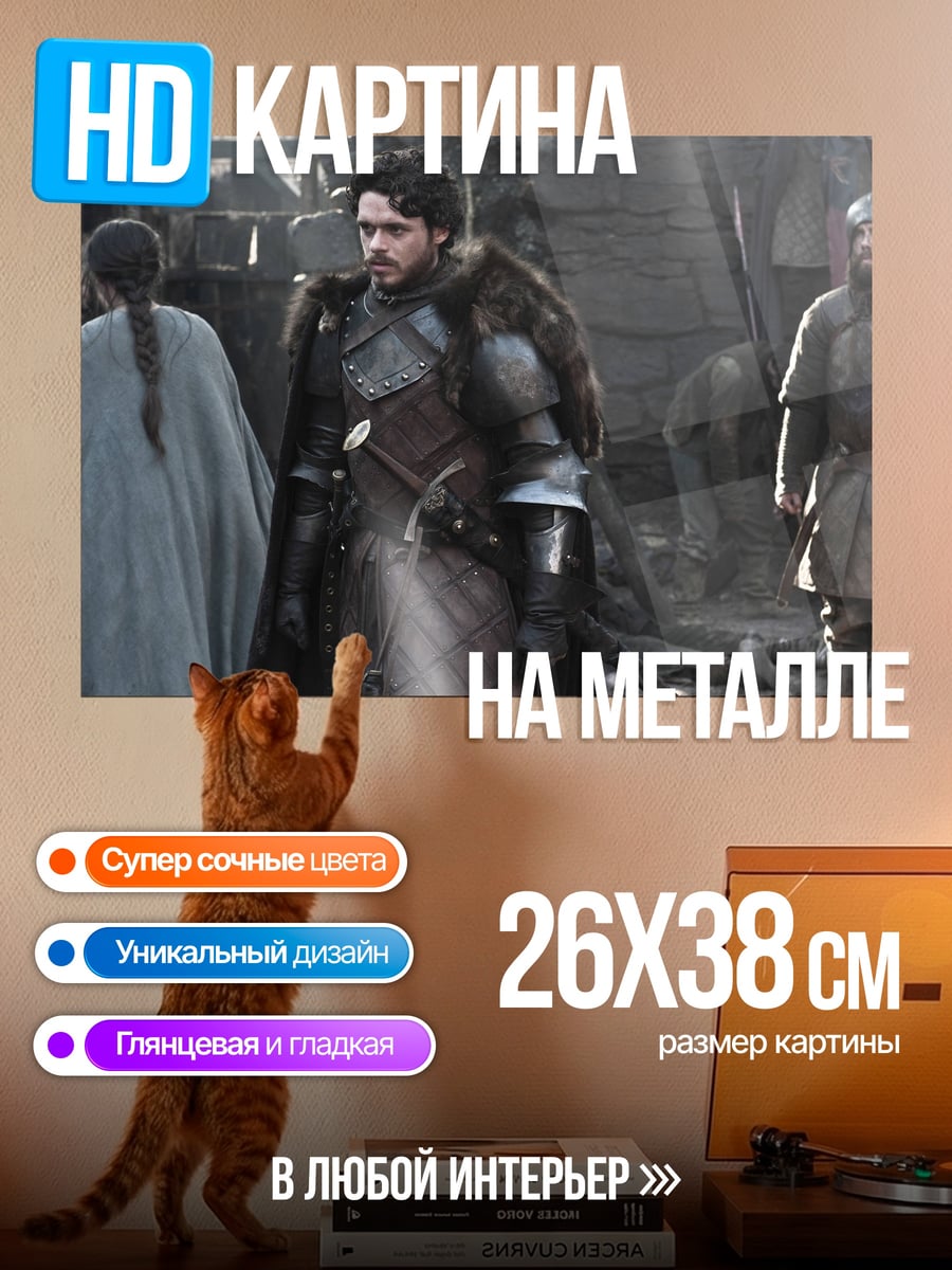 Картина на металле Рыцарь в доспехах