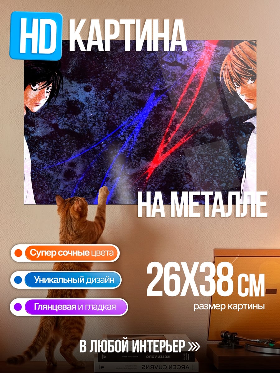 Картина на металле Противостояние L и Лайт
