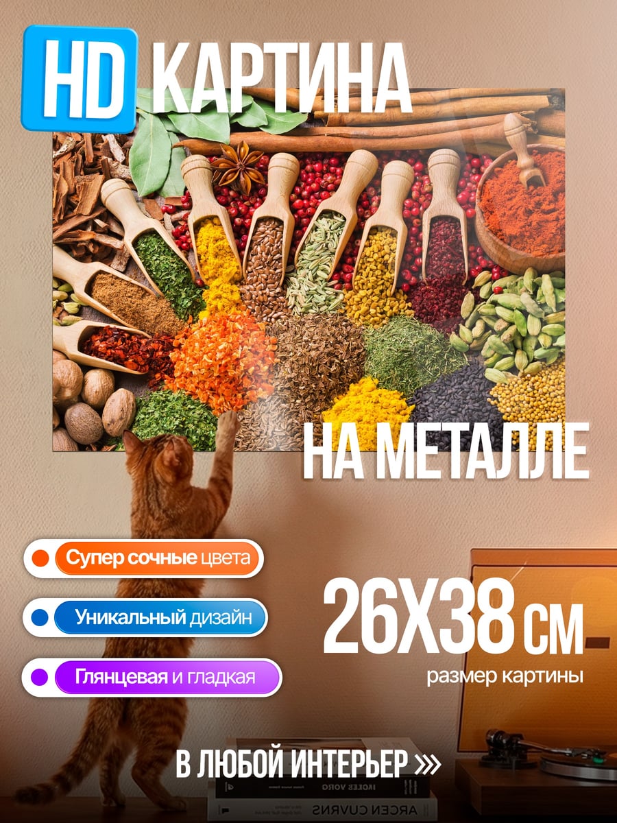 Картина на металле Разноцветные специи