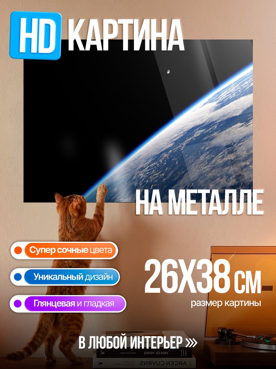 Картина на металле Земля из космоса