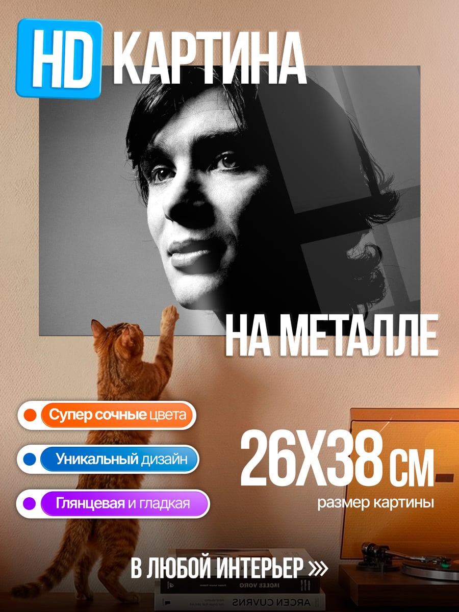 Картина на металле портрет Киллиана Мерфи