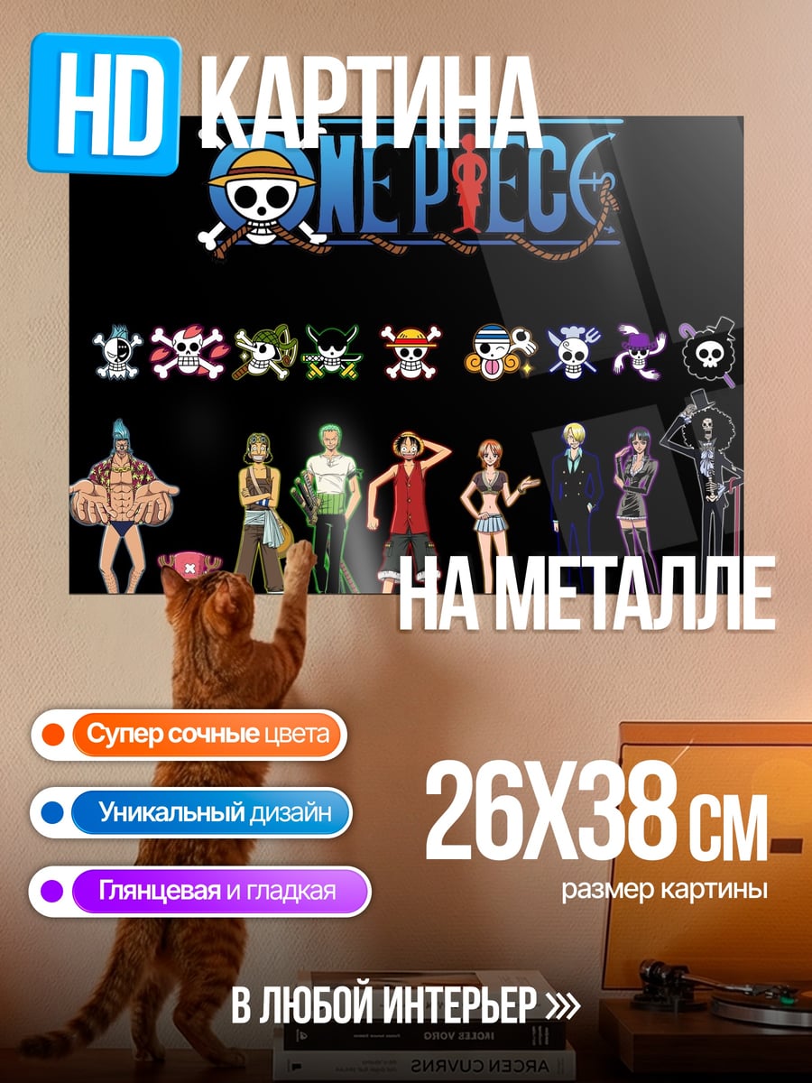 Картина на металле Пираты One Piece