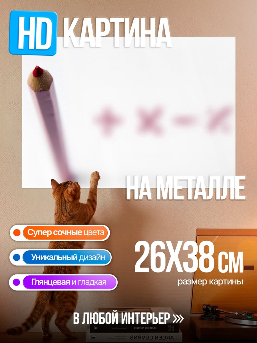 Картина на металле Математические символы