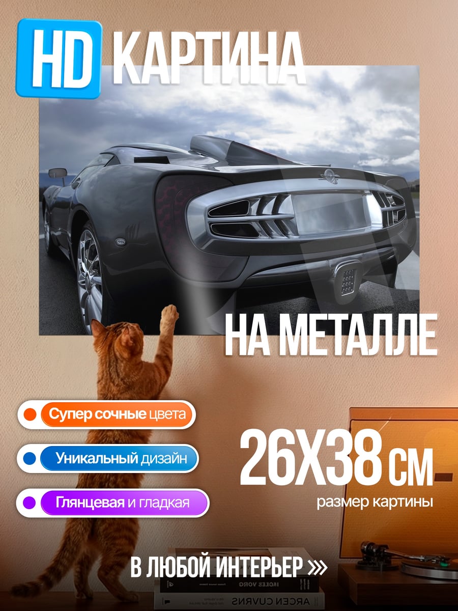 Картина на металле Спортивный автомобиль