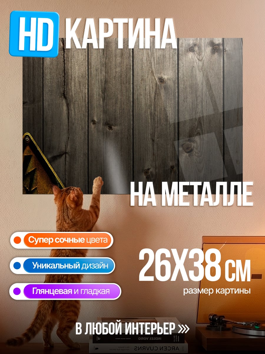 Картина на металле Знак высокого напряжения