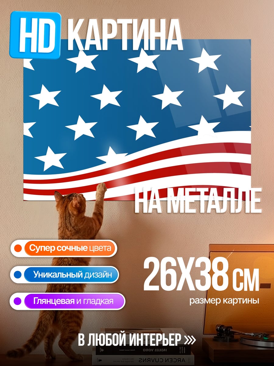 Картина на металле Флаг США