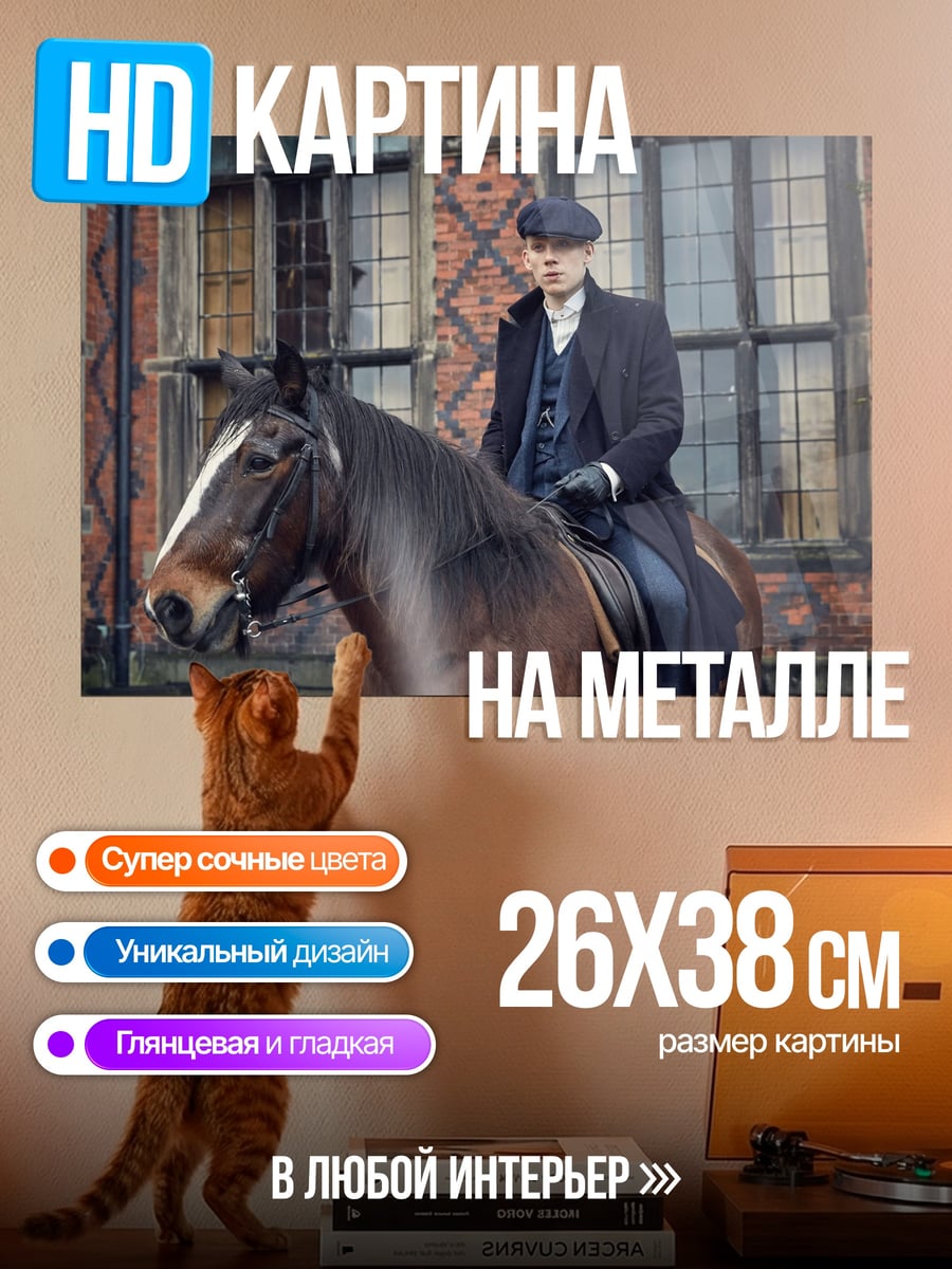 Картина на металле Томми Шелби на коне