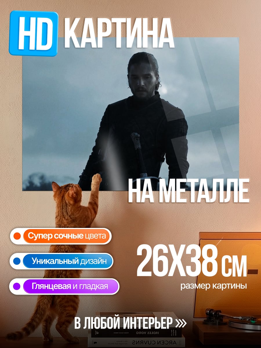 Картина на металле Воин в плаще